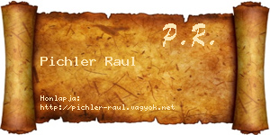 Pichler Raul névjegykártya
